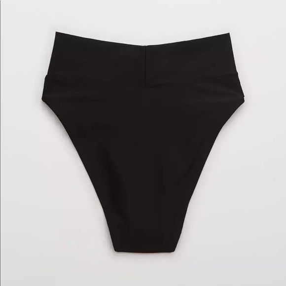AERIE Black High Waist Bikini Bottom - Picture 5 of 12